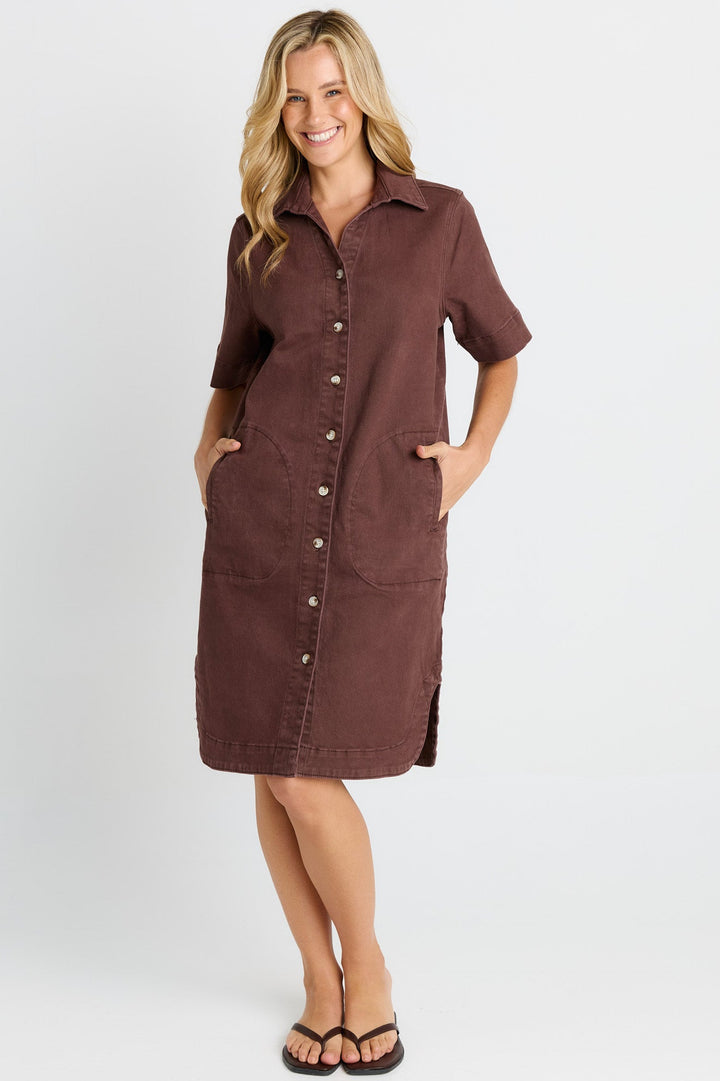 Betty Basics - Dawson Denim Dress Chocolate