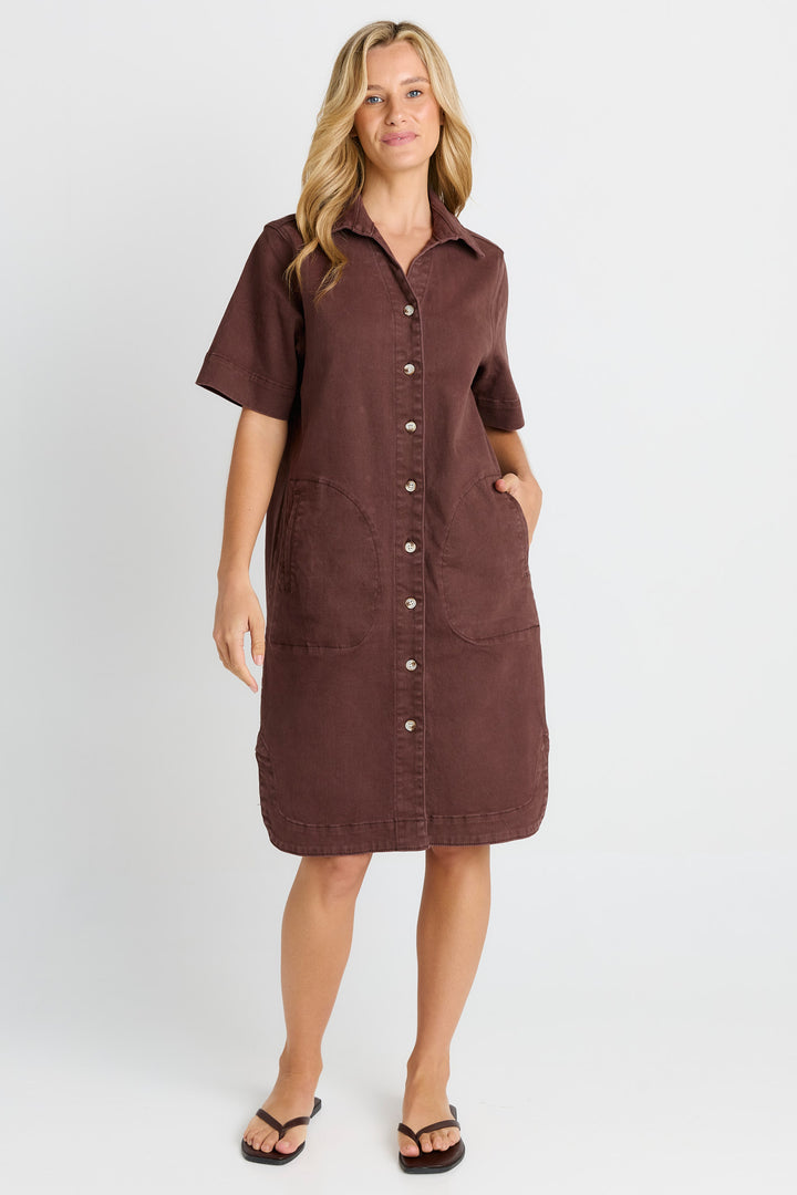 Betty Basics - Dawson Denim Dress Chocolate