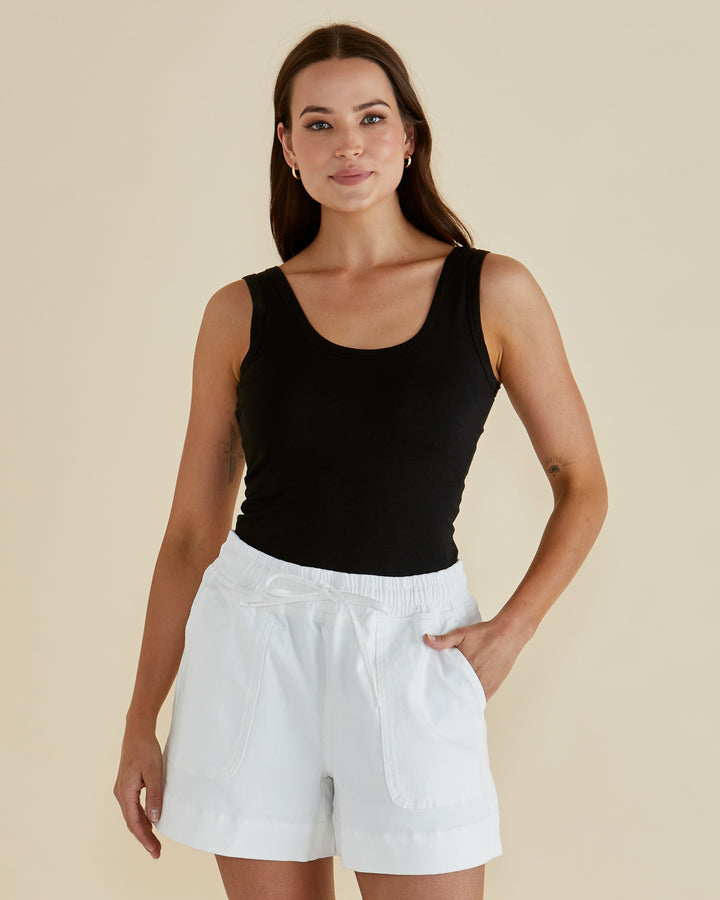 Betty Basics - Emma Scoop Tank Black