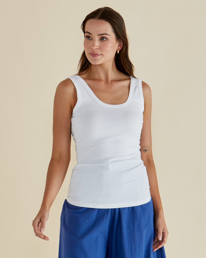 Betty Basics - Emma Scoop Tank White