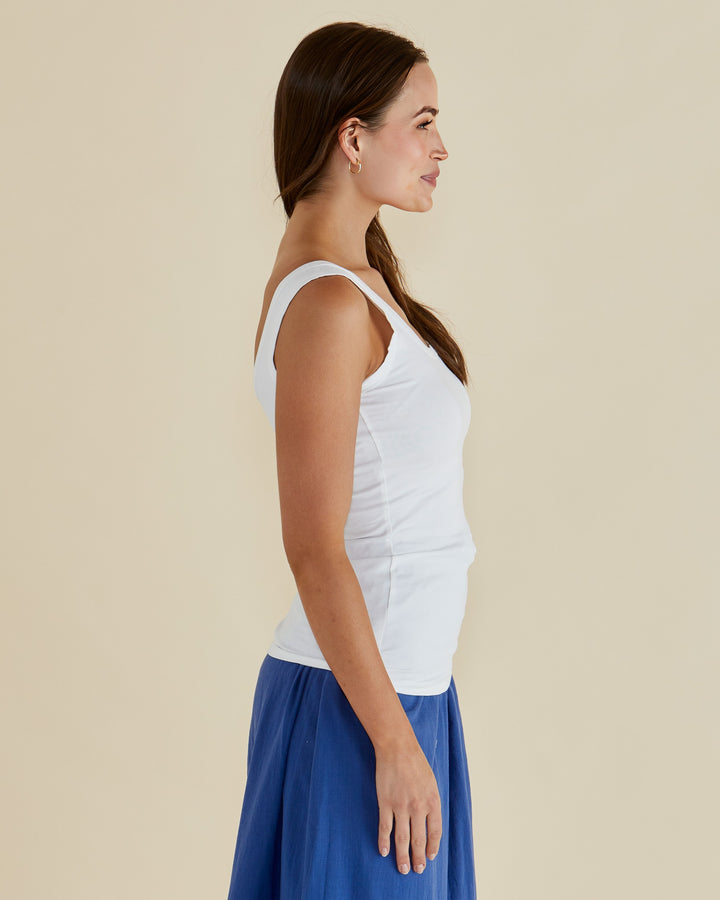 Betty Basics - Emma Scoop Tank White