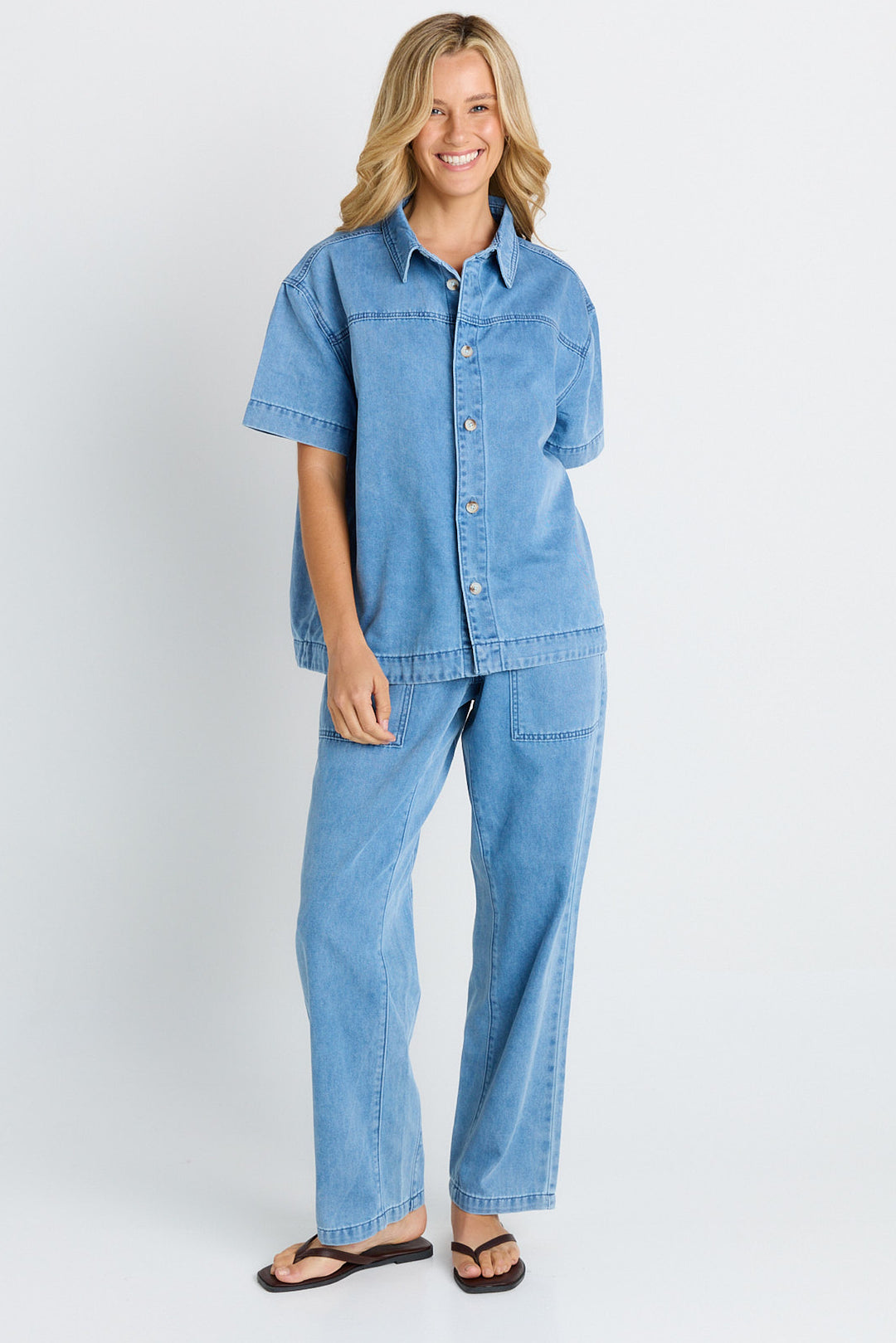 Betty Basics - Quinn Shirt Mid Blue