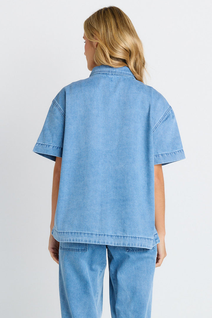 Betty Basics - Quinn Shirt Mid Blue