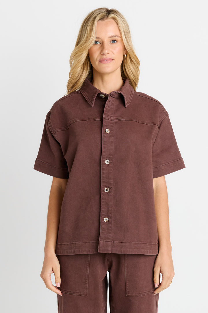 Betty Basics - Quinn Shirt Chocolate