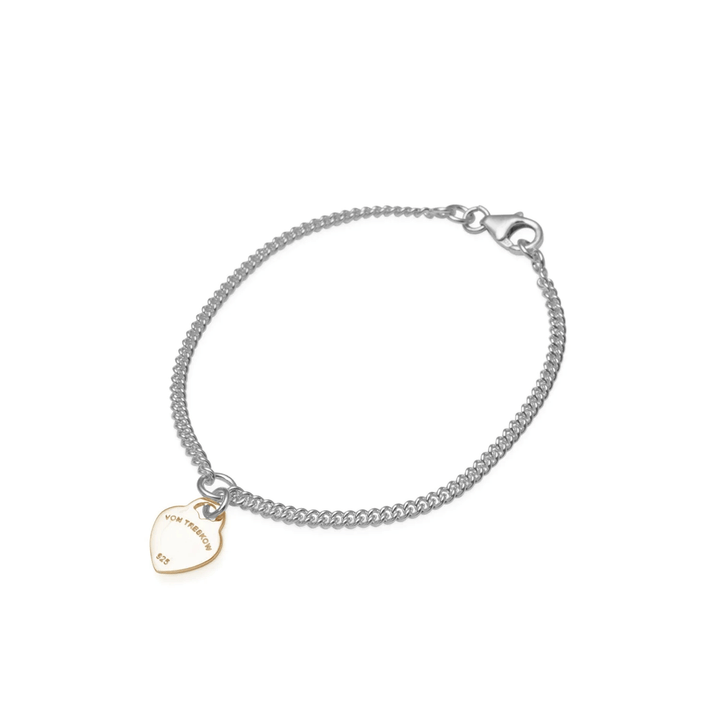 Von Treskow - Curb Bracelet With Vt Flat Heart Gold