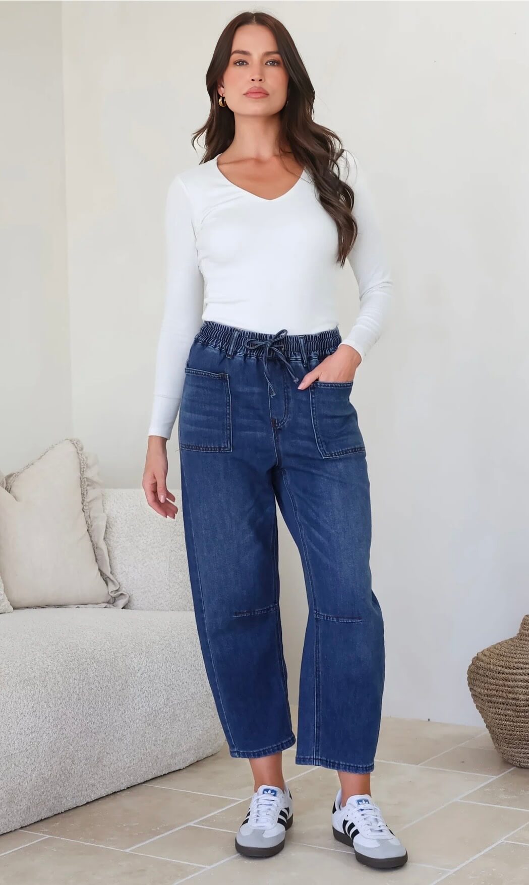 Barrie Barrel Jeans Dark Blue