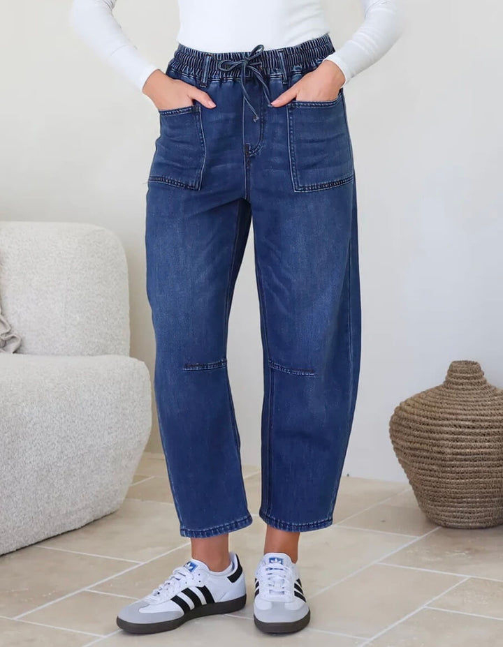 Barrie Barrel Jeans Dark Blue
