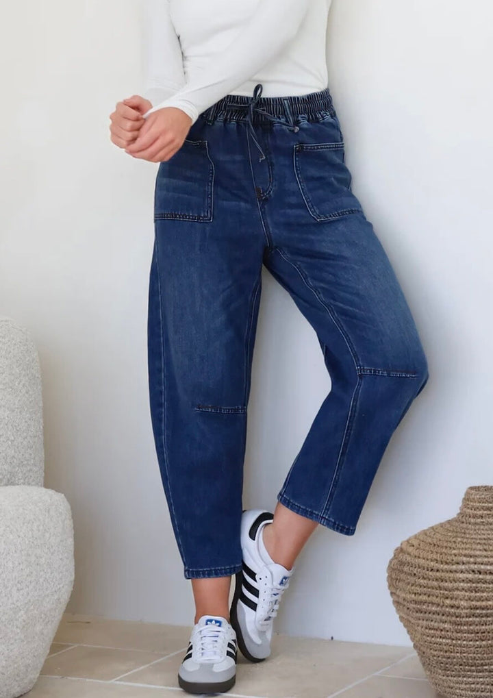 Barrie Barrel Jeans Dark Blue