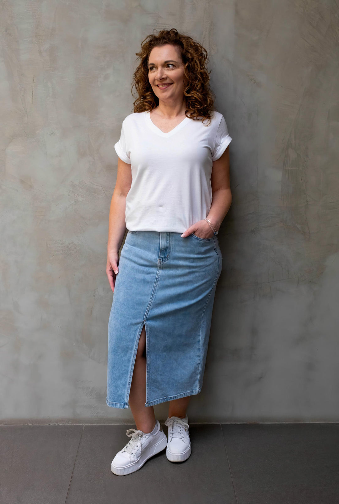 Bonnie Denim Skirt Washed Blue