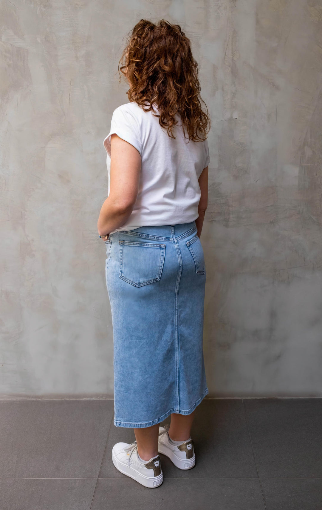 Bonnie Denim Skirt Washed Blue