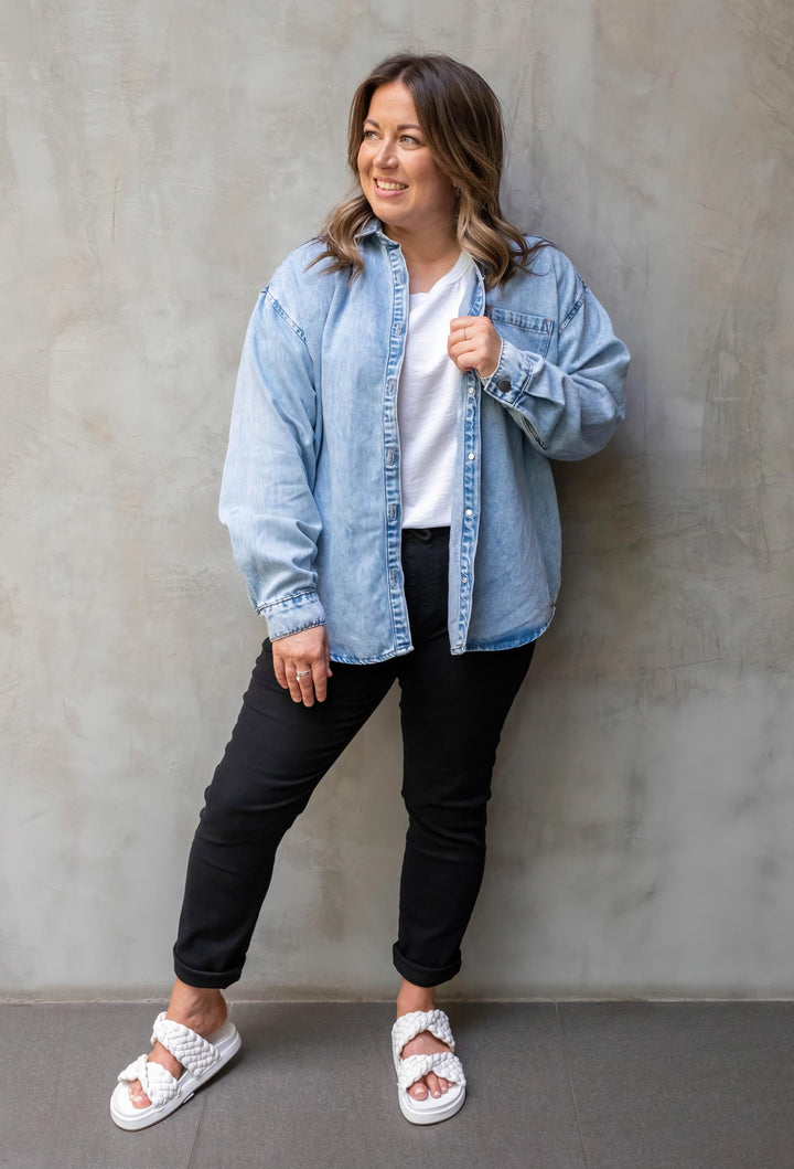 All About Eve - Maci Denim Shirt Light Blue