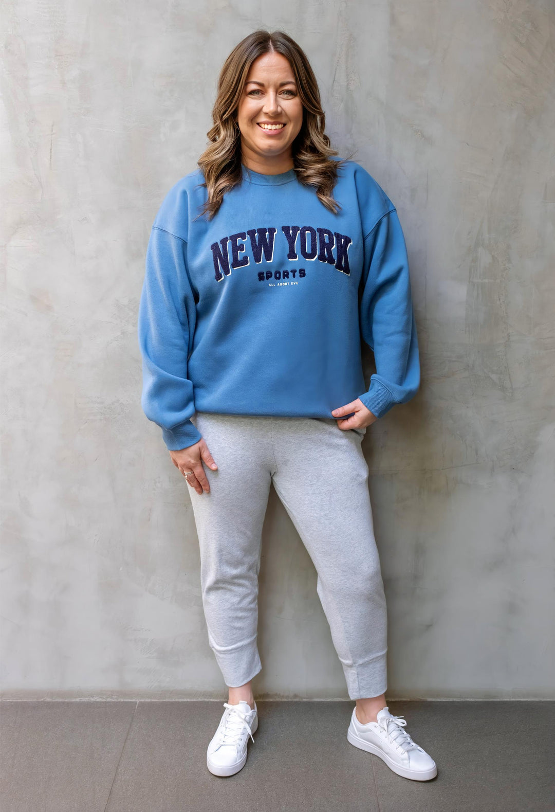 All About Eve - New York Oversized Crew Blue