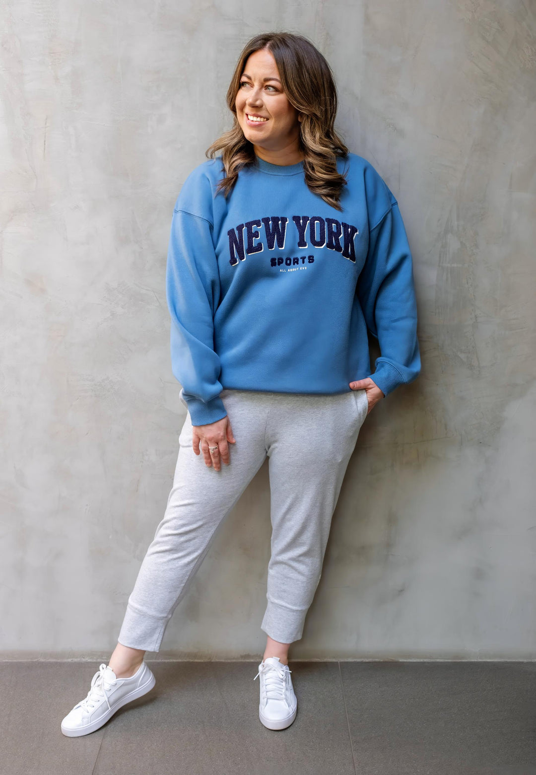 All About Eve - New York Oversized Crew Blue