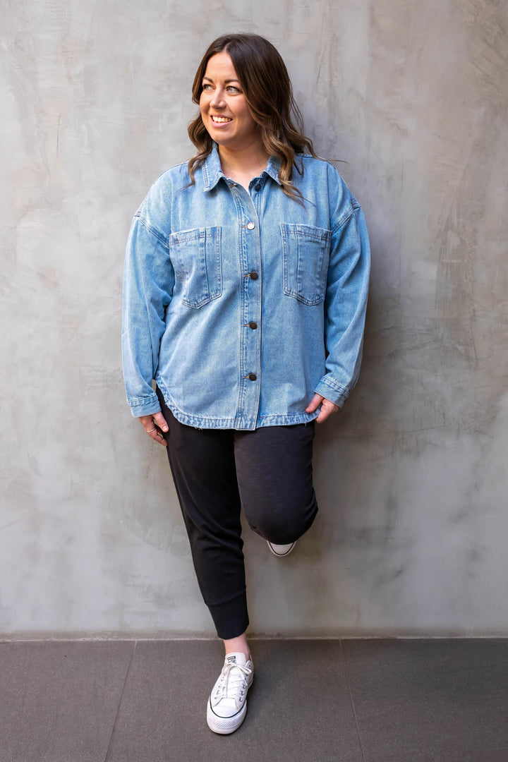 All About Eve - Dale Denim Shacket Light Blue