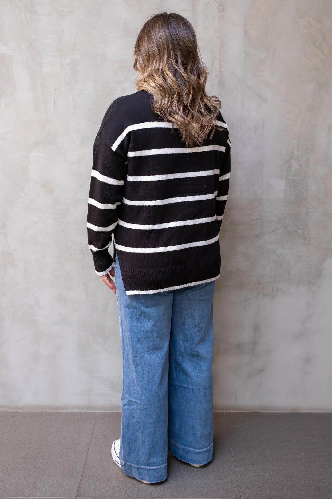 Grace Jumper Black / White Stripe