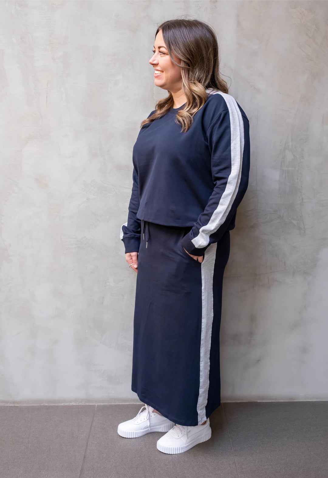 Elm - Sloane Fleece Skirt Navy