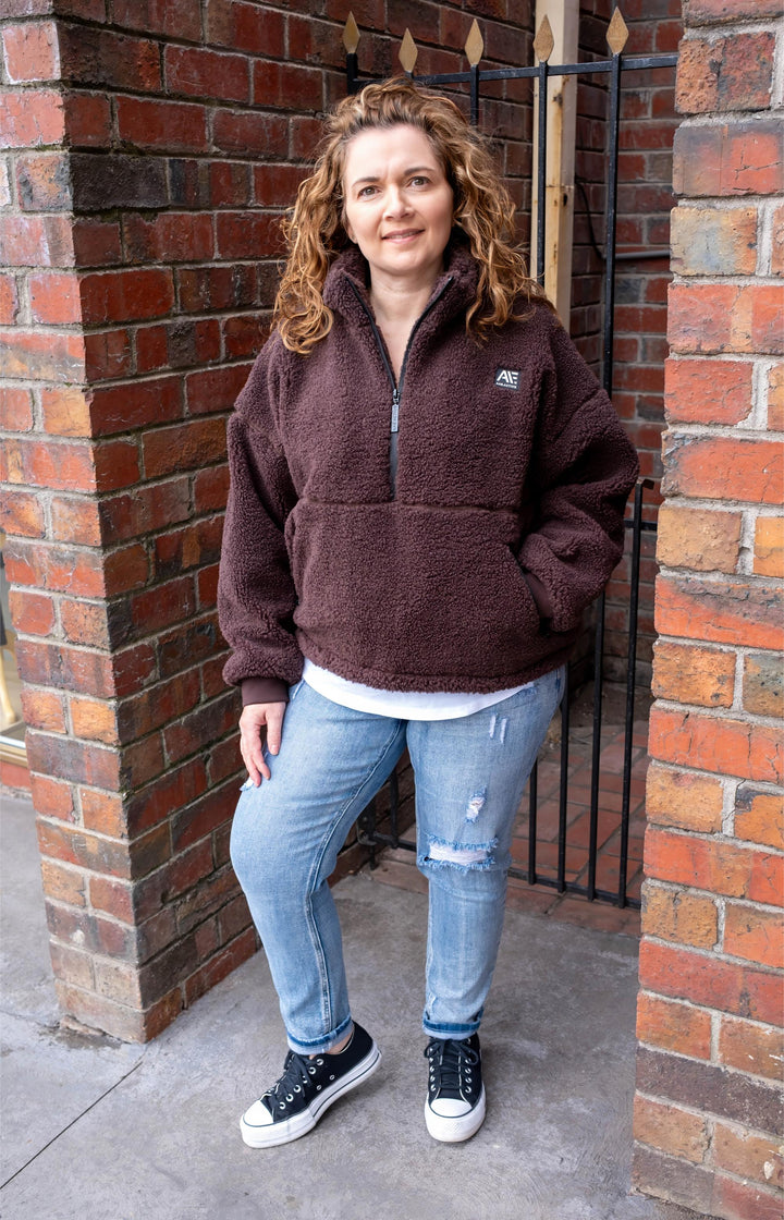 All About Eve - Amara Quarter Zip Teddy Brown