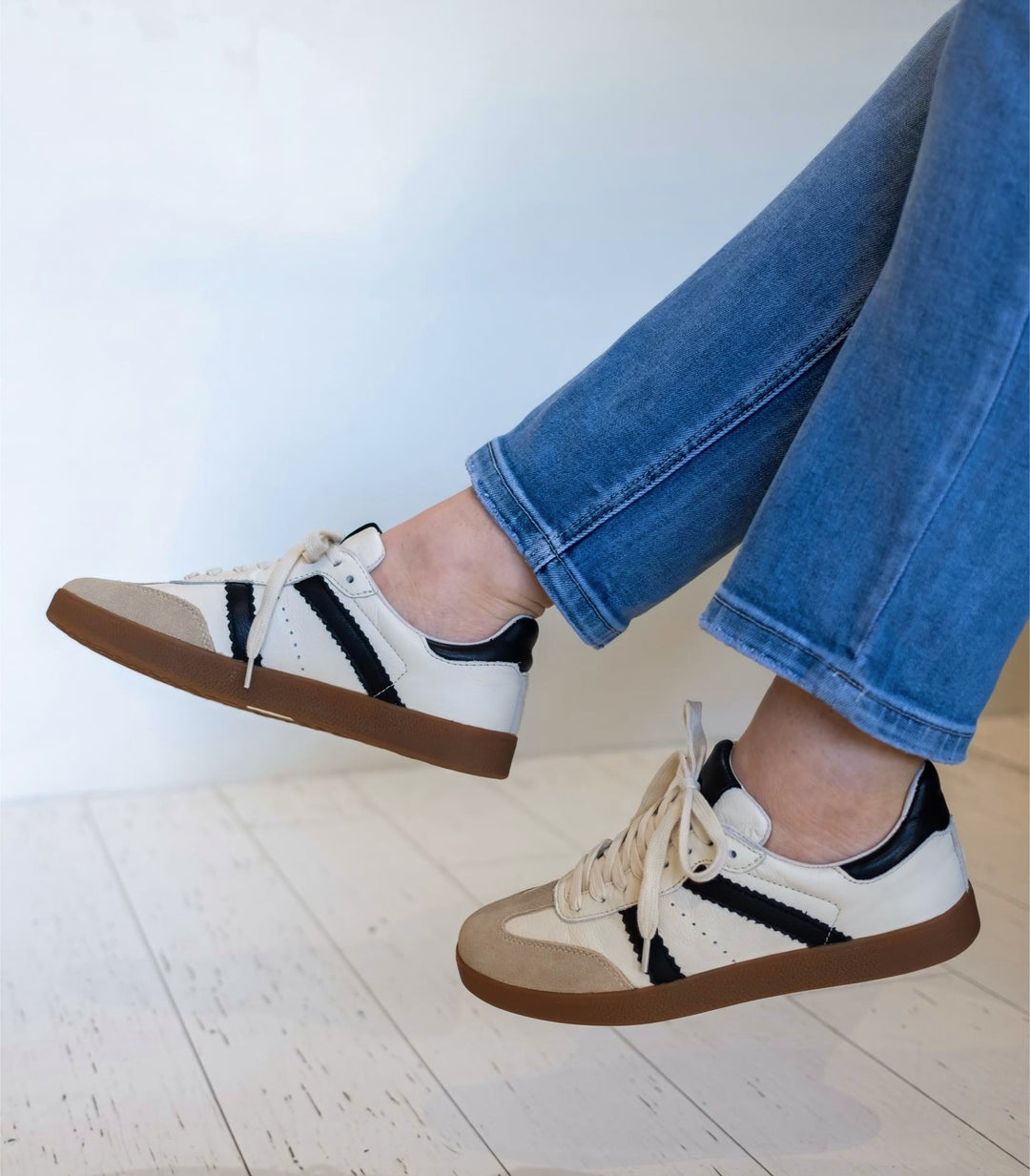 Nude Footwear - Alana Leather Sneaker White/Black