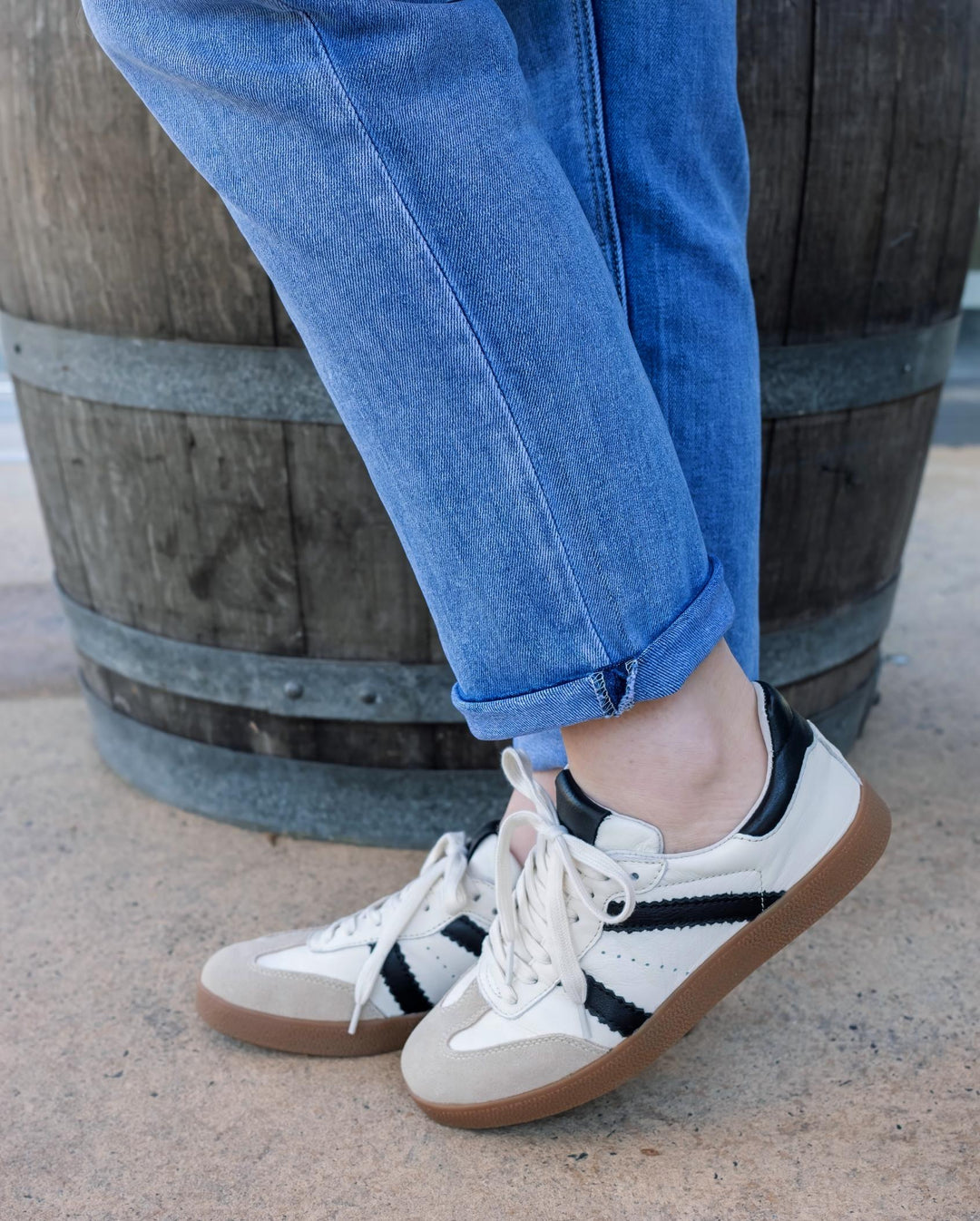 Nude Footwear - Alana Leather Sneaker White/Black