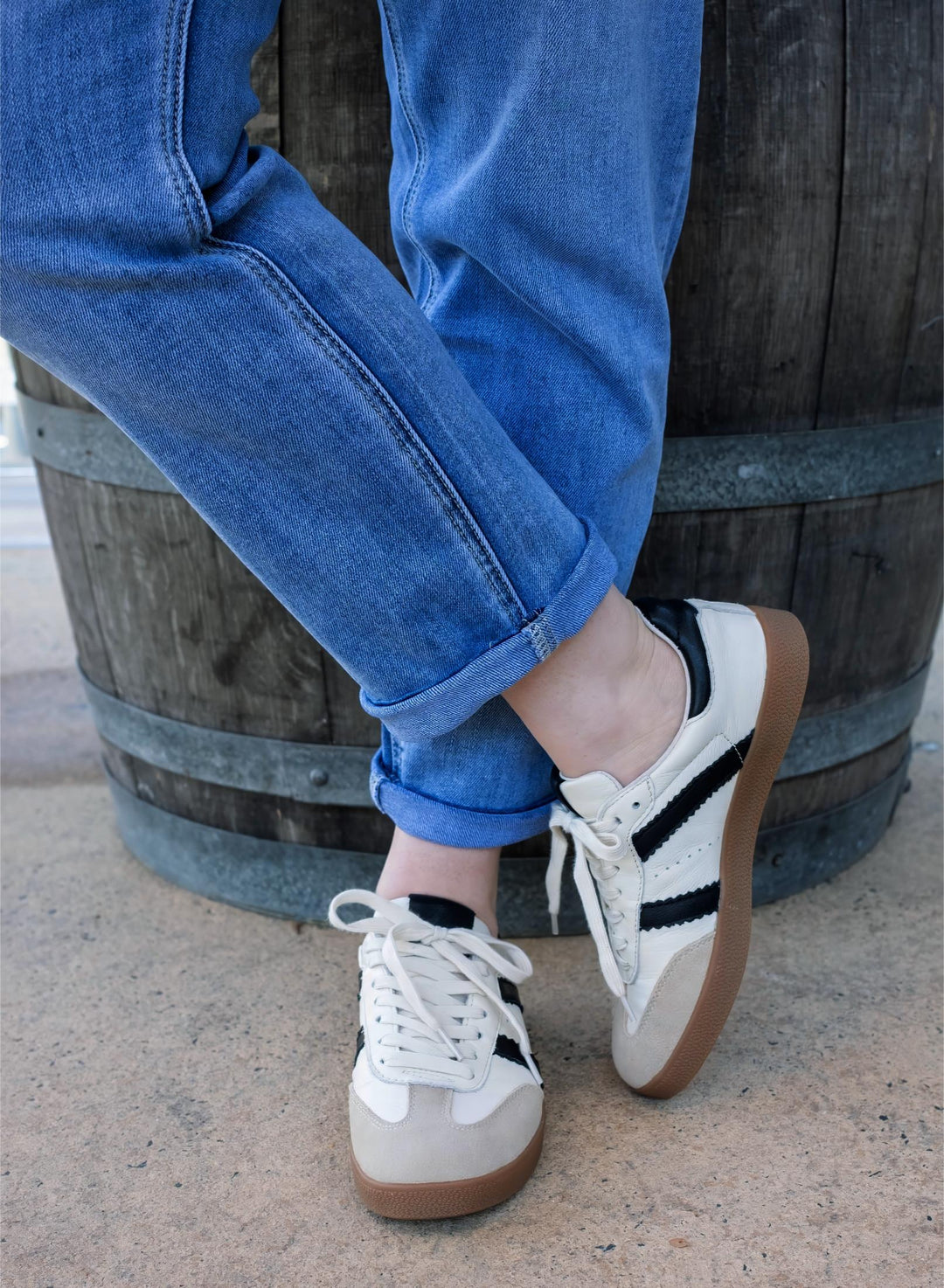 Nude Footwear - Alana Leather Sneaker White/Black