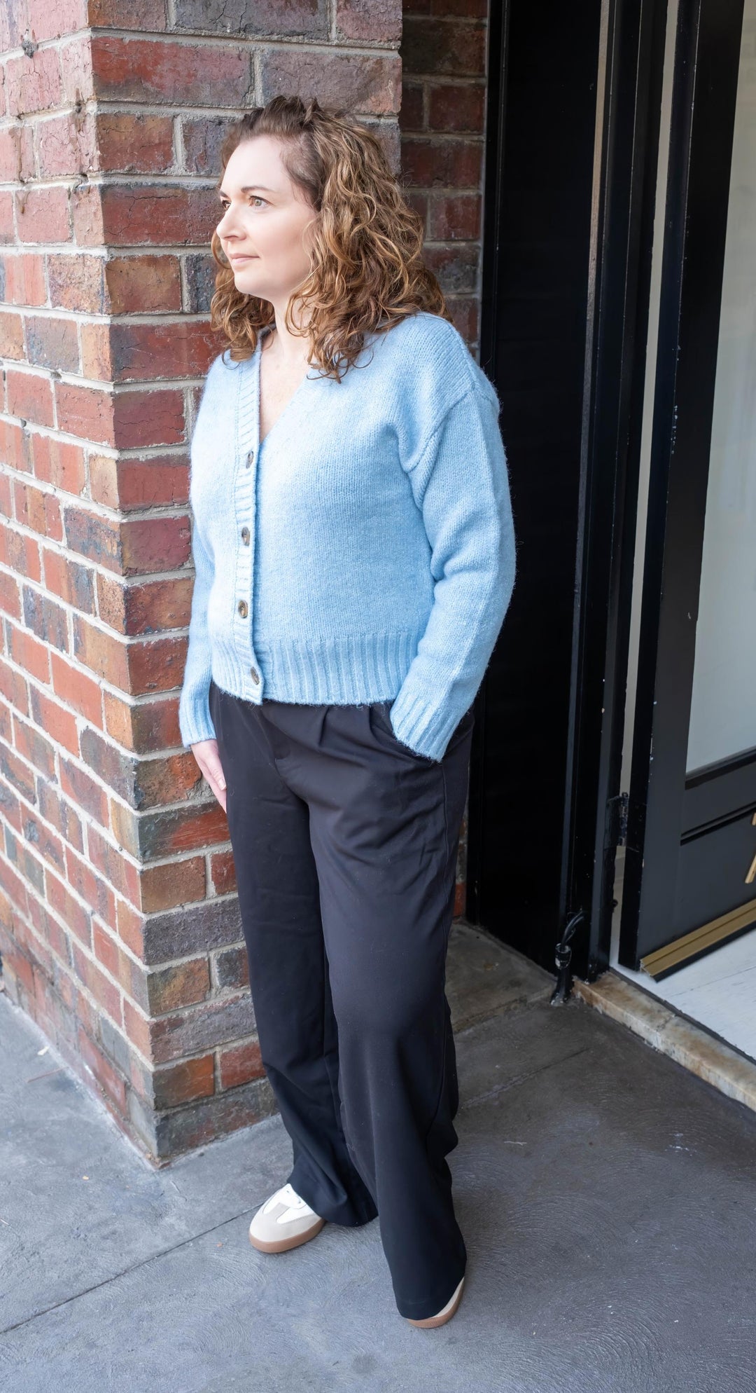 Foxwood - Jensen Button Cardigan Light Blue