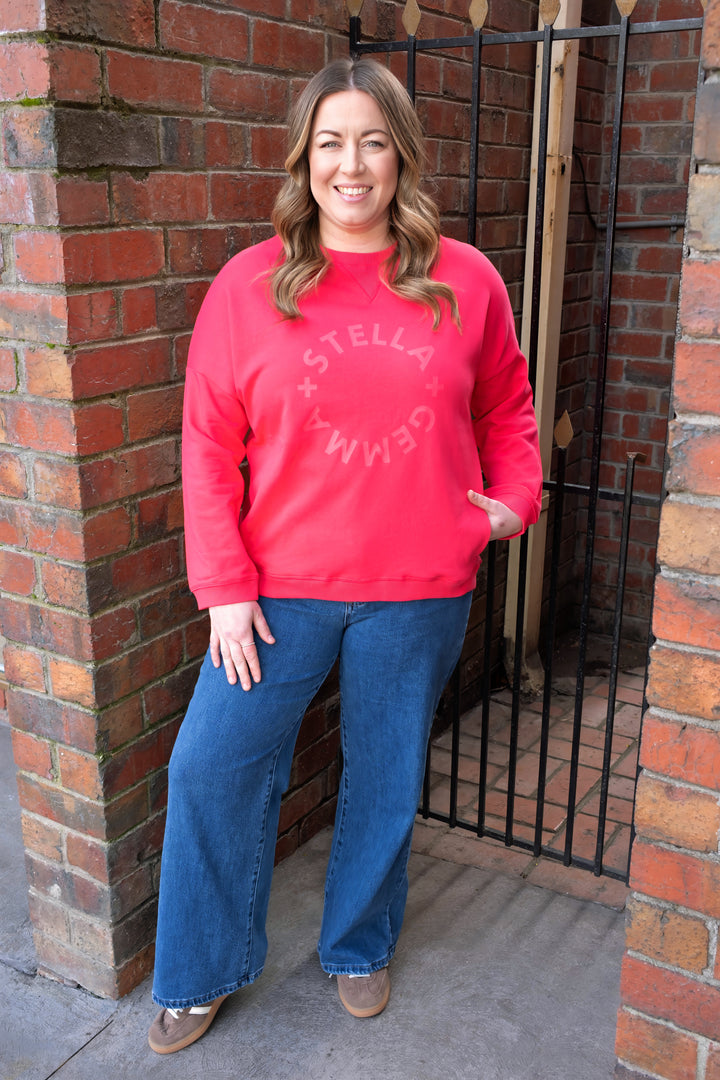 Stella + Gemma - Newport Pocket Crew Sweat Raspberry
