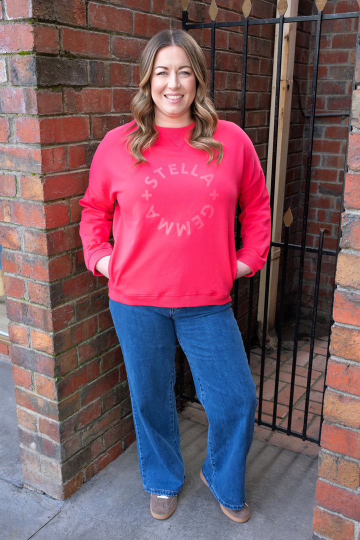 Stella + Gemma - Newport Pocket Crew Sweat Raspberry