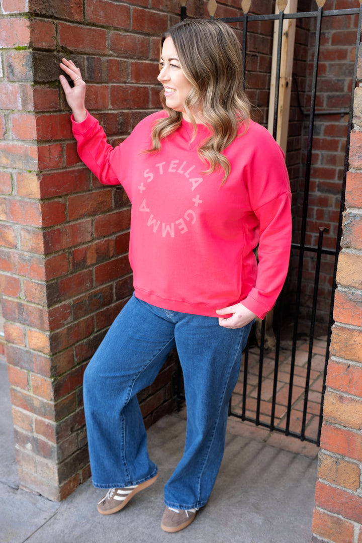 Stella + Gemma - Newport Pocket Crew Sweat Raspberry
