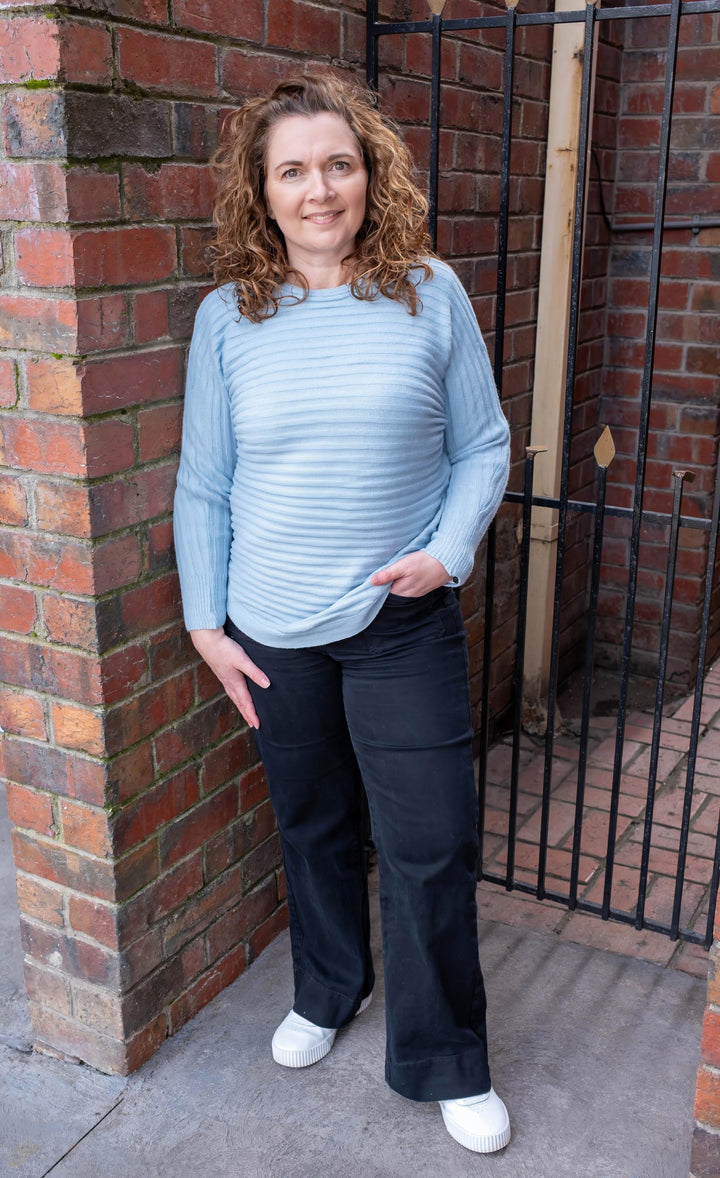 Darcy Ribbed Knit Light Blue