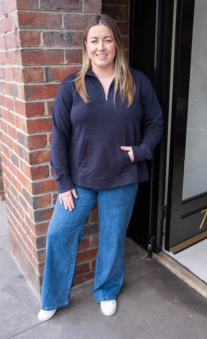 3rd Story - Gianna 1/2 Zip Sweater Ink