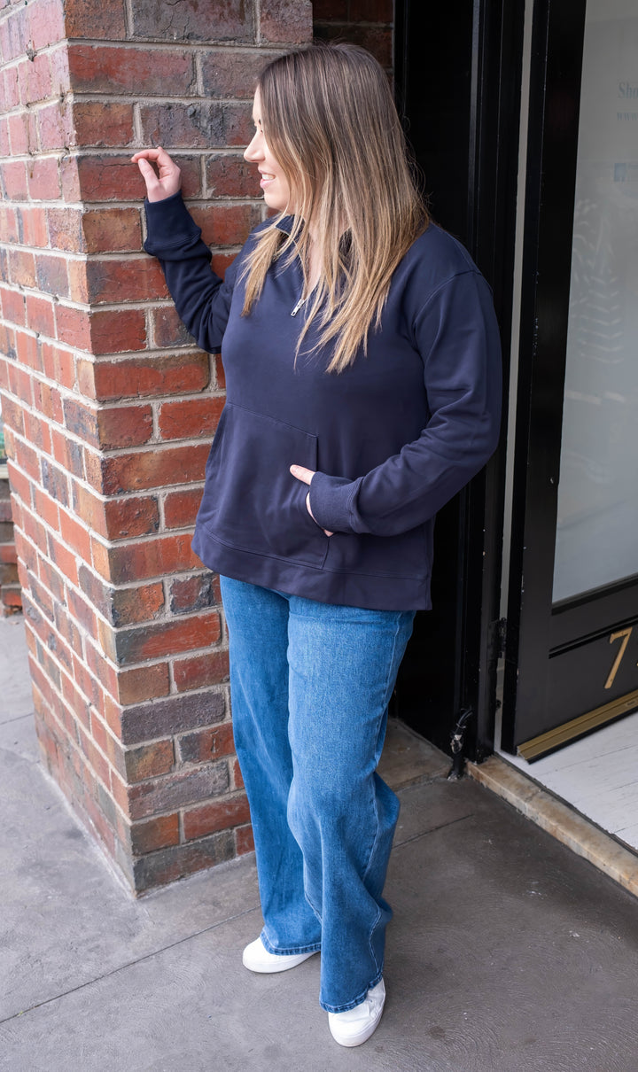 3rd Story - Gianna 1/2 Zip Sweater Ink