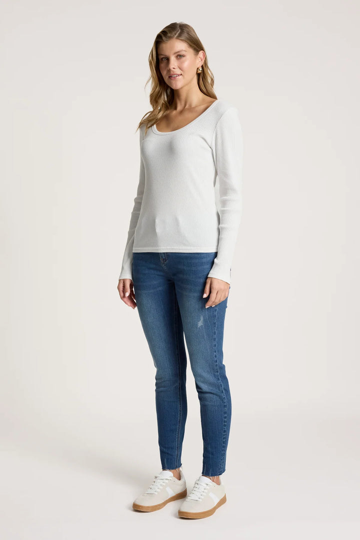 Eb &amp; Ive - Plage Long Sleeve Tshirt White