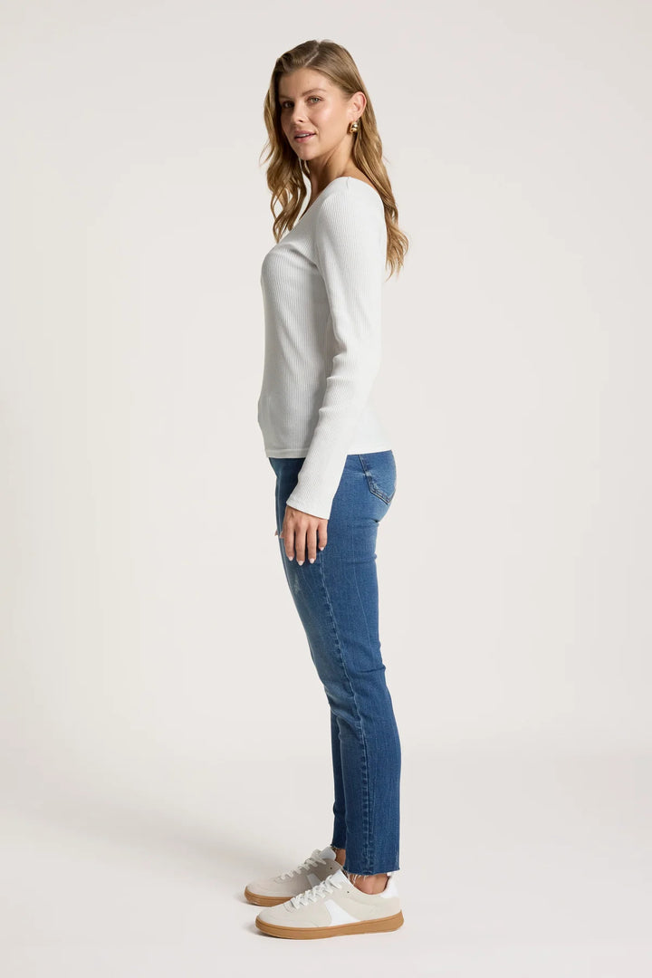 Eb &amp; Ive - Plage Long Sleeve Tshirt White