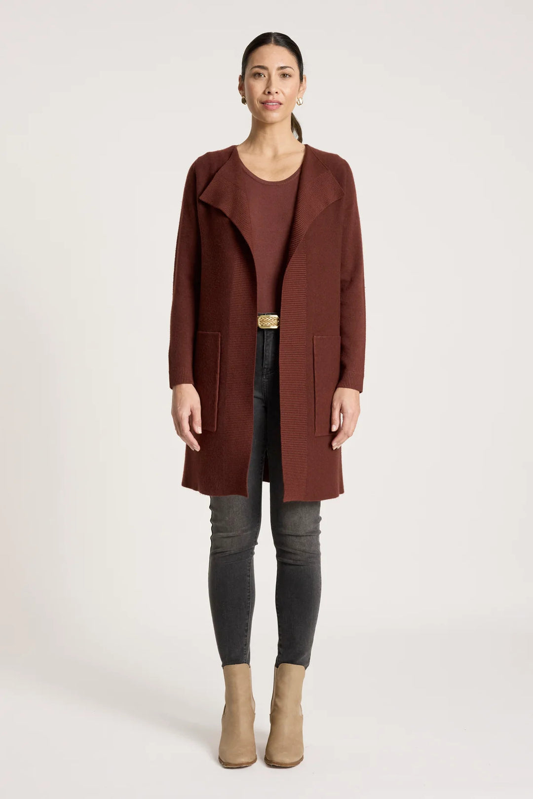Eb &amp; Ive - Samira Cardigan Mahogany