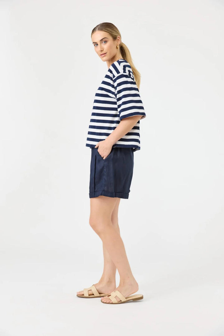 Eb & Ive - Studio T-shirt Indigo Stripe