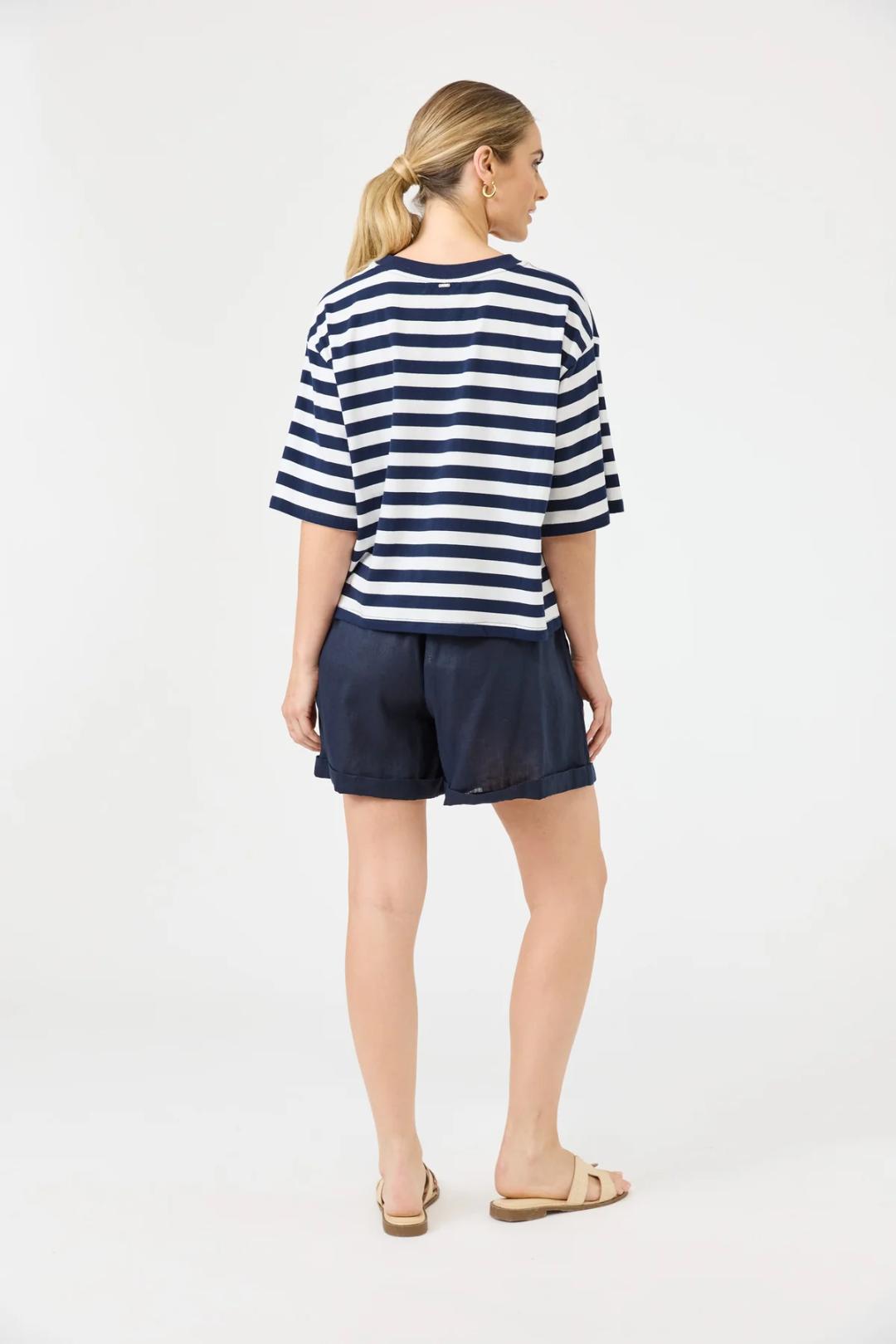 Eb & Ive - Studio T-shirt Indigo Stripe