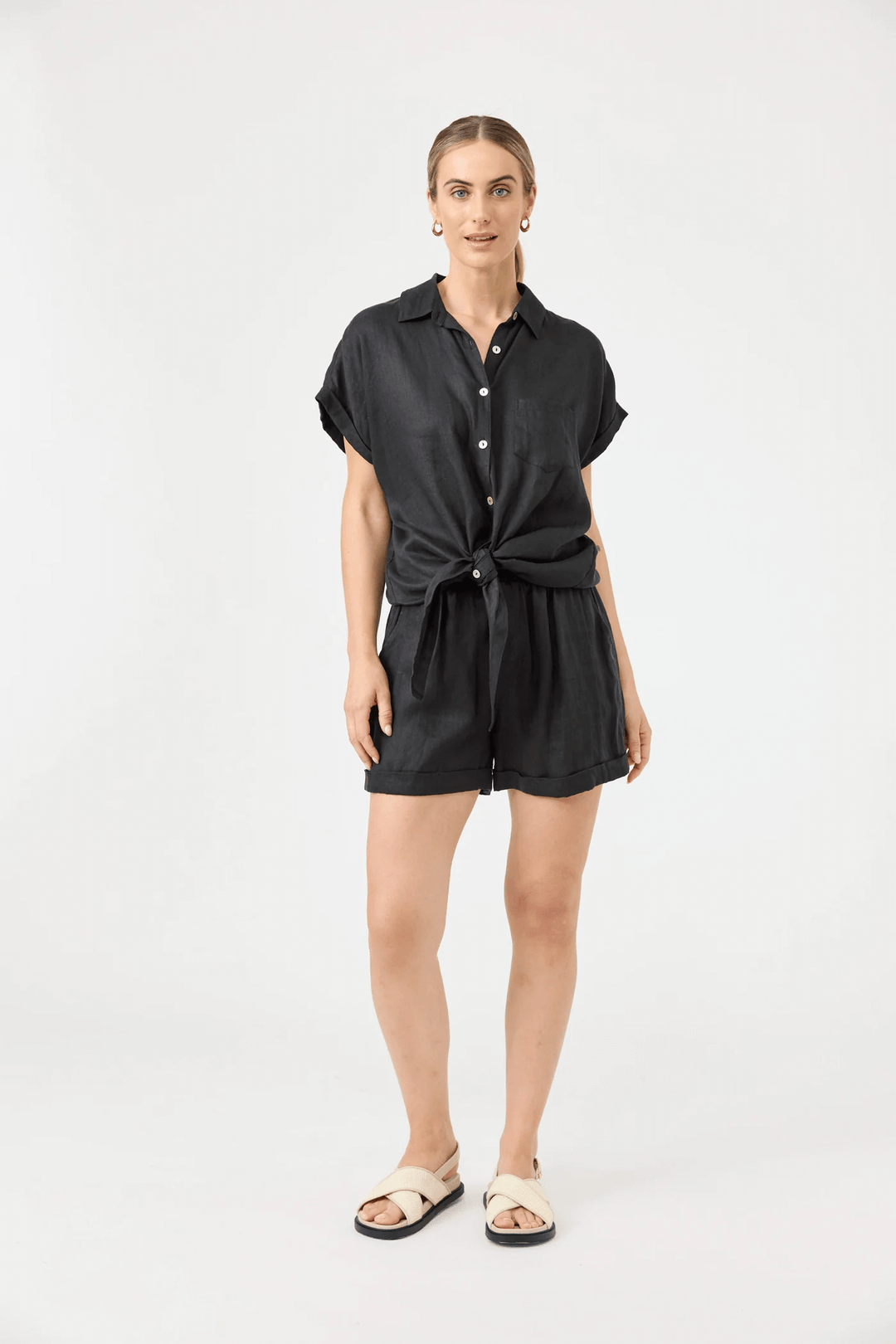 Eb & Ive - Studio Tie Shirt Ebony