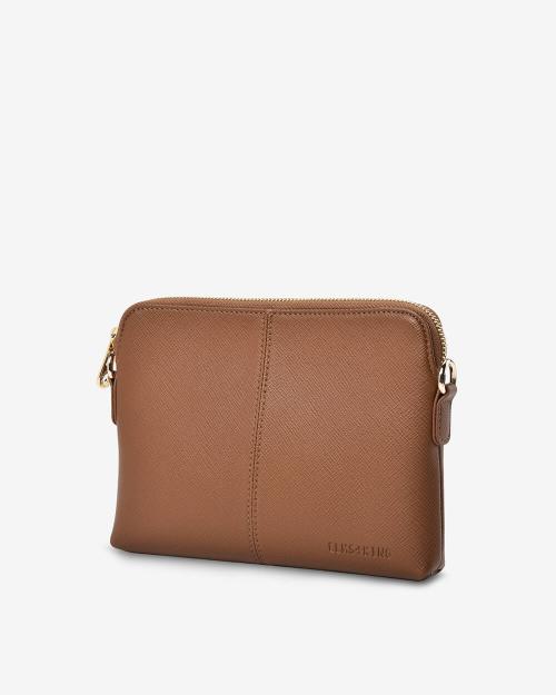 Elms + King - Bowery Crossbody Wallet Tan Saffiano