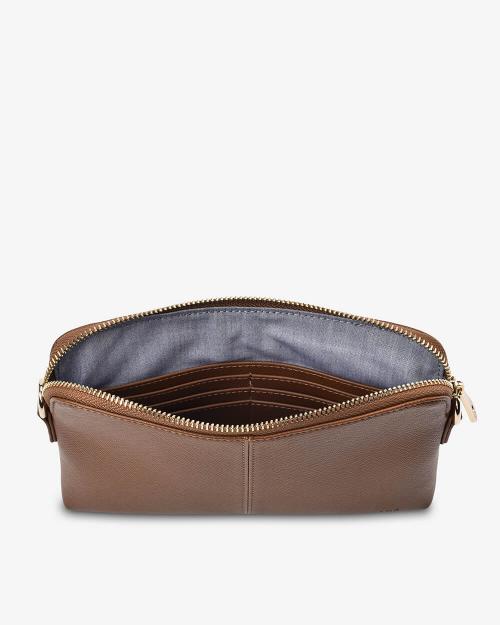 Elms + King - Bowery Crossbody Wallet Tan Saffiano
