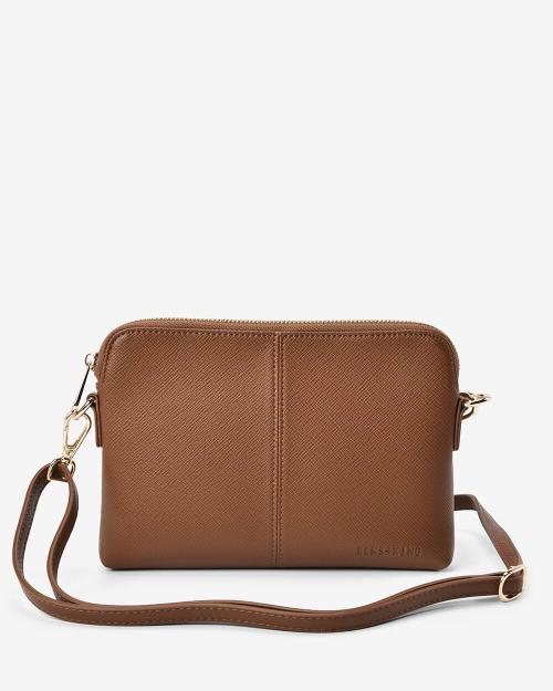 Elms + King - Bowery Crossbody Wallet Tan Saffiano