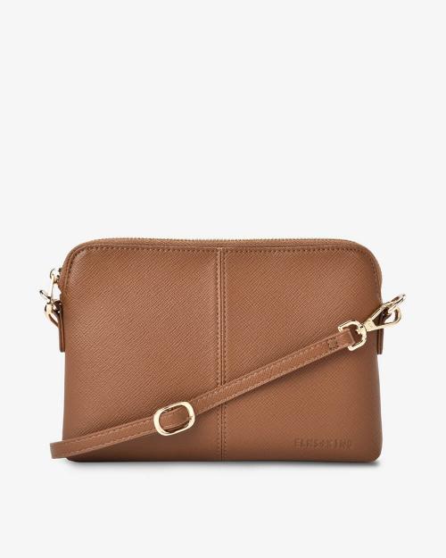 Elms + King - Bowery Crossbody Wallet Tan Saffiano