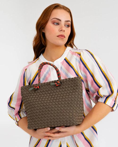 Elms + King - Michigan Tote Khaki Neo Plait