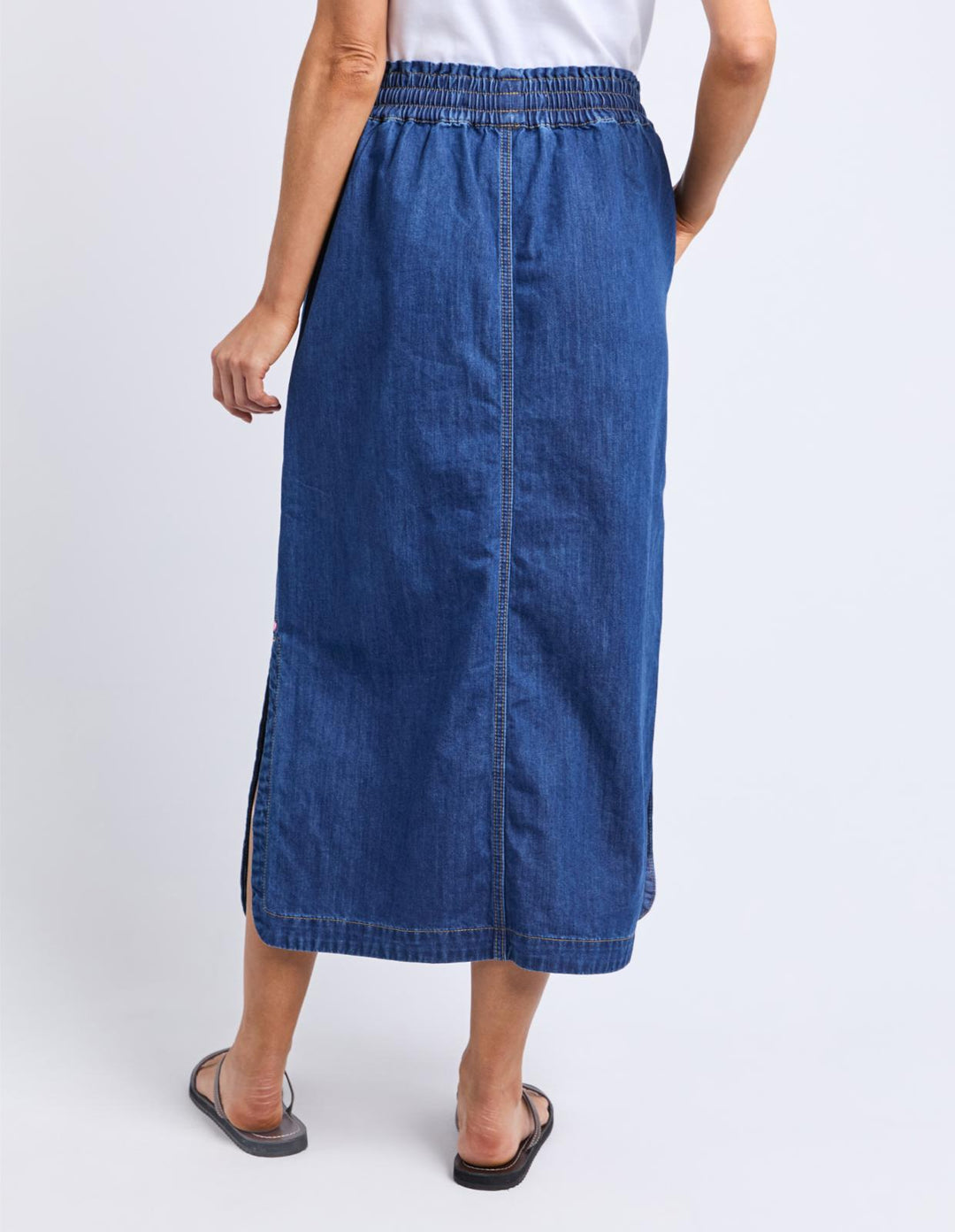 Elm - Clover Midi Denim Skirt Blue