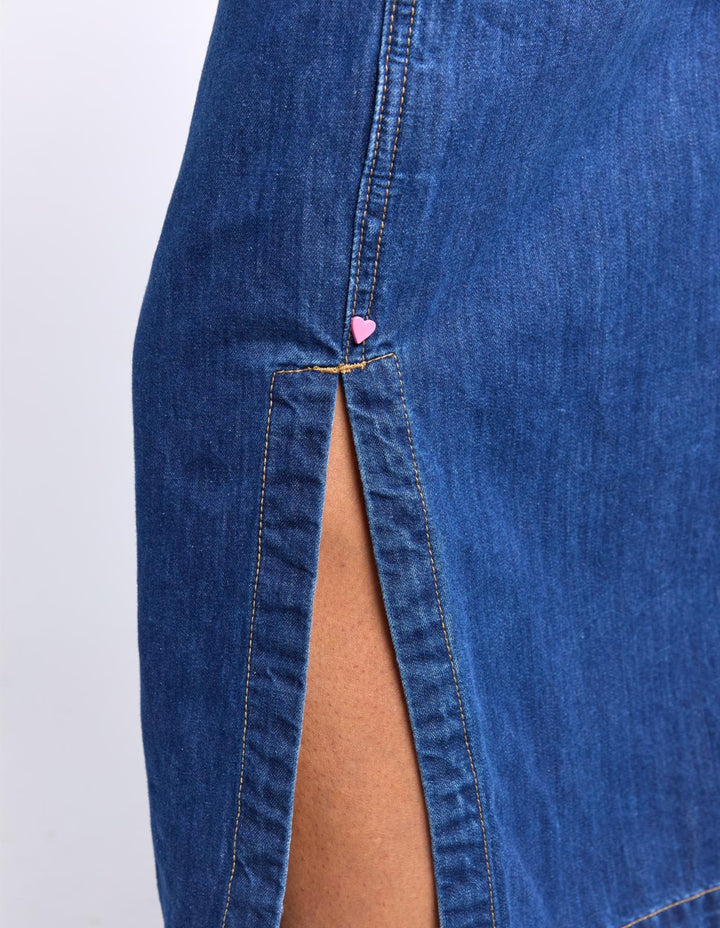 Elm - Clover Midi Denim Skirt Blue