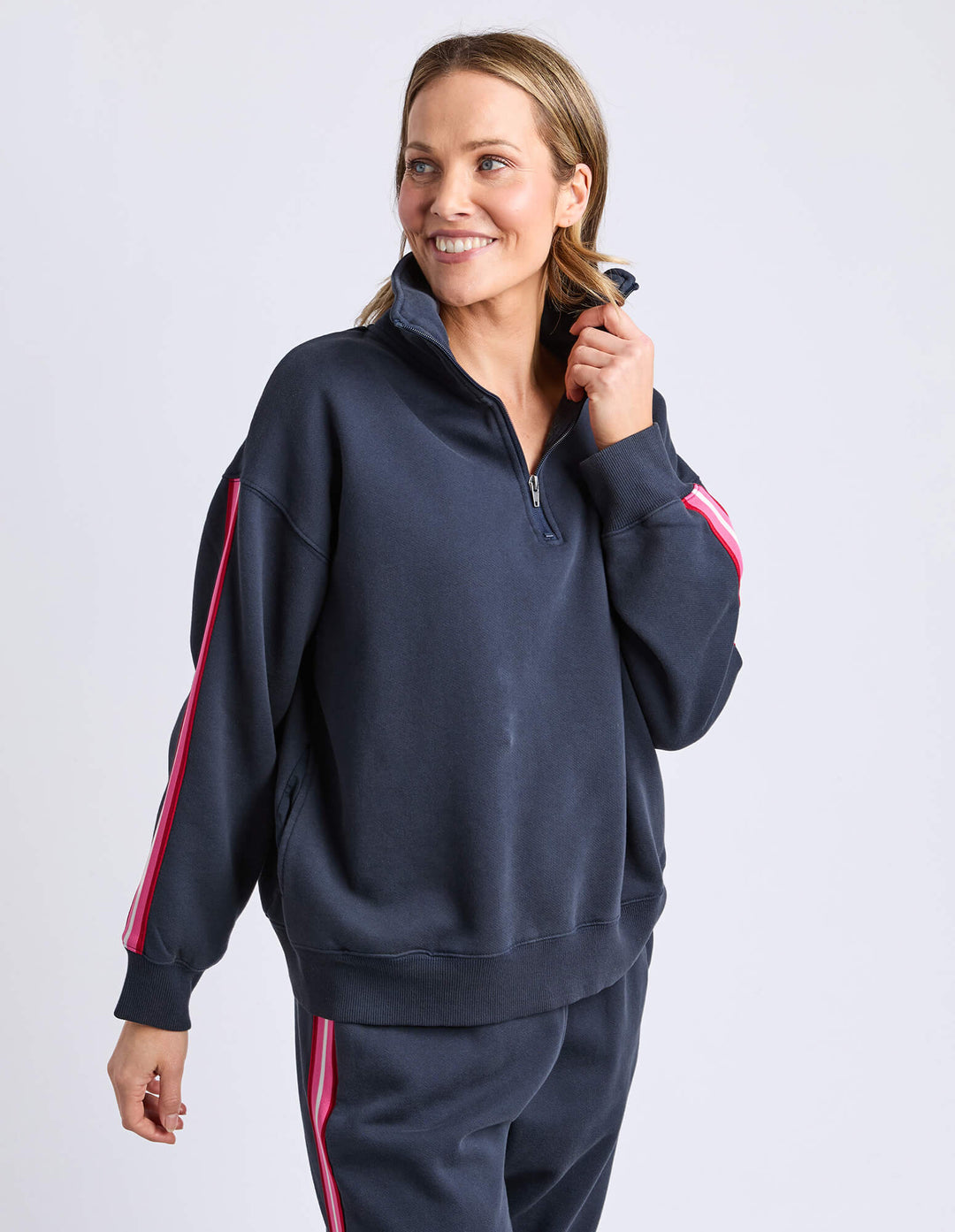 Elm - Lover 1/4 Zip Crew Navy