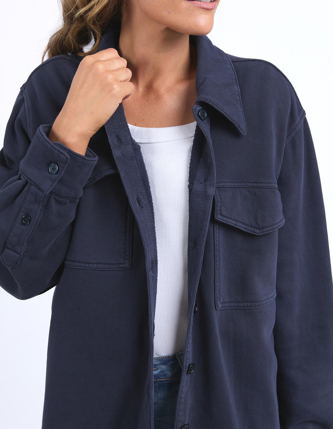 Elm - Poppy Fleece Shacket Navy