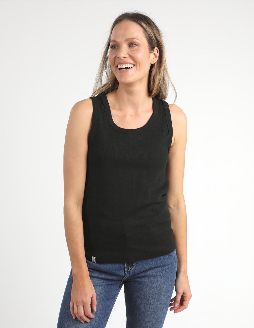 Elm - Rib Crew Tank Black