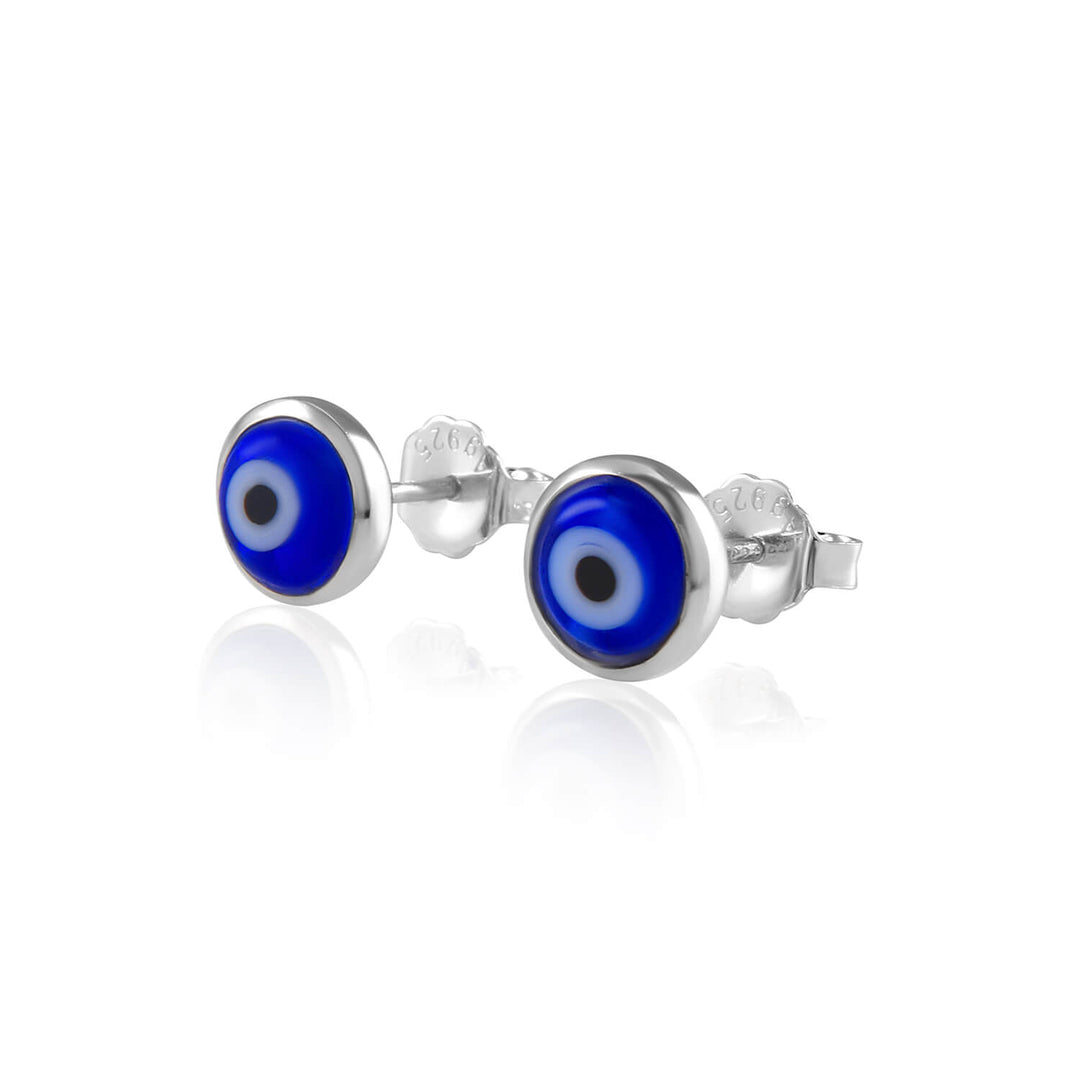 Von Treskow - Blue Evil Eye Stud Earrings