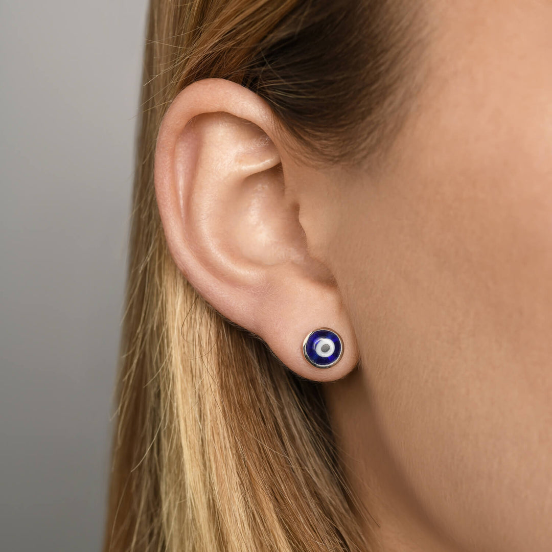 Von Treskow - Blue Evil Eye Stud Earrings