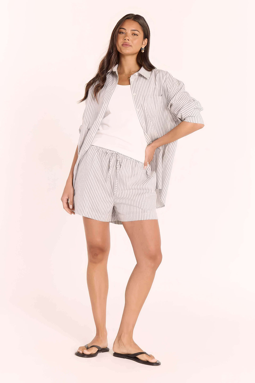 Feather &amp; Noise - Emily Shirt Ink Stripe Stripe